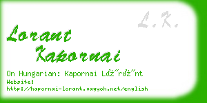 lorant kapornai business card